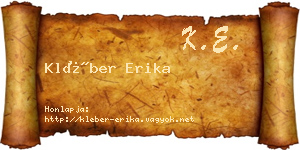 Kléber Erika névjegykártya